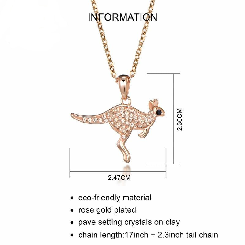 Australische Känguru Mit Kristalle Anhängerkette Für Frauen