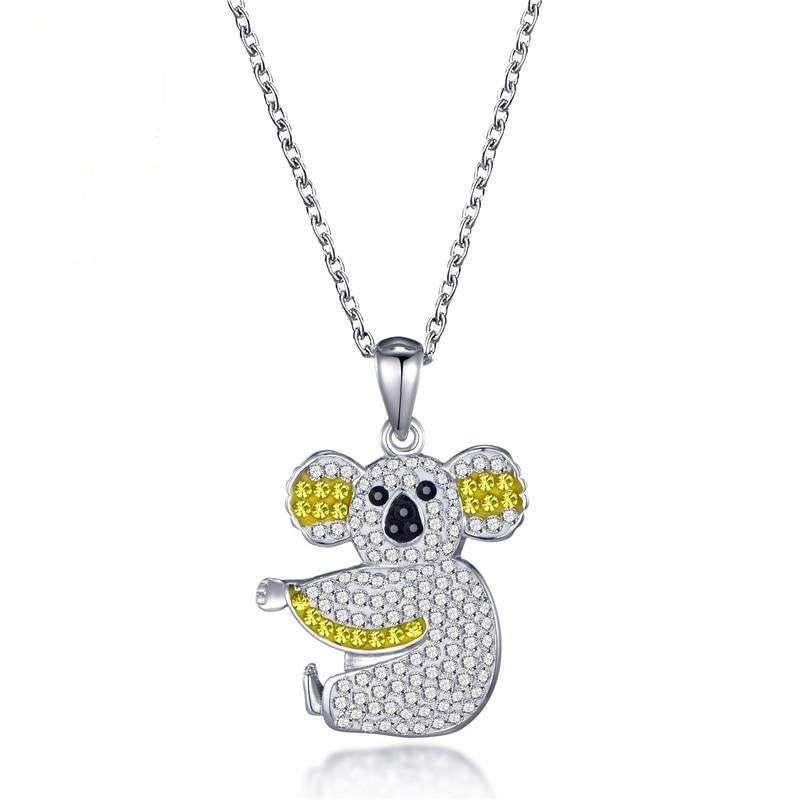 Bunte Pave  Kulisse Des Koala Anhänger Halskette Frauen