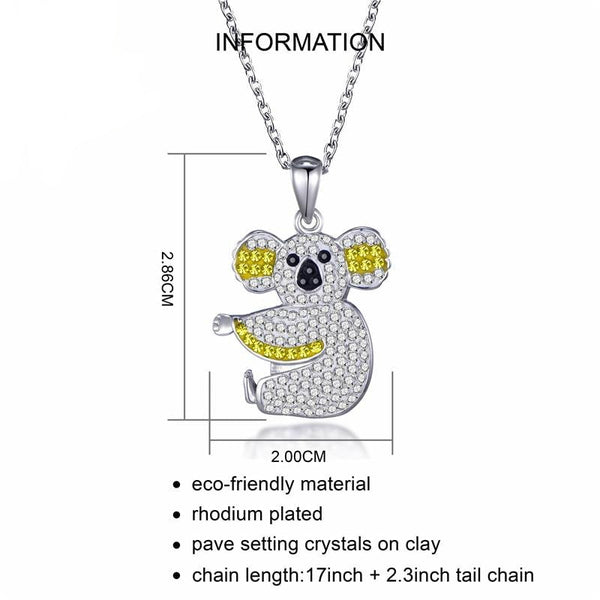 Bunte Pave  Kulisse Des Koala Anhänger Halskette Frauen