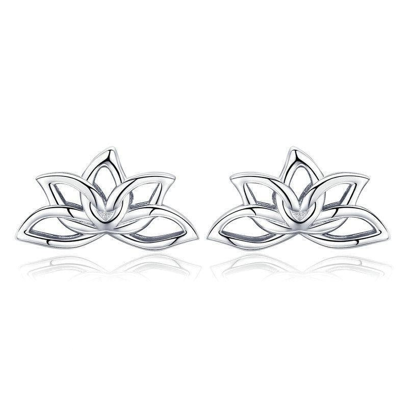 925 Sterling Silver Lotus Blumenohrringe
