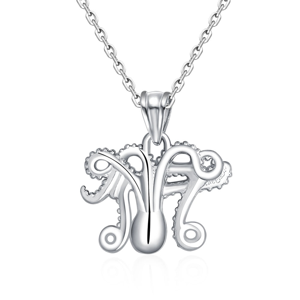 925 Sterling Silber Sea Animal Anhänger Halskette