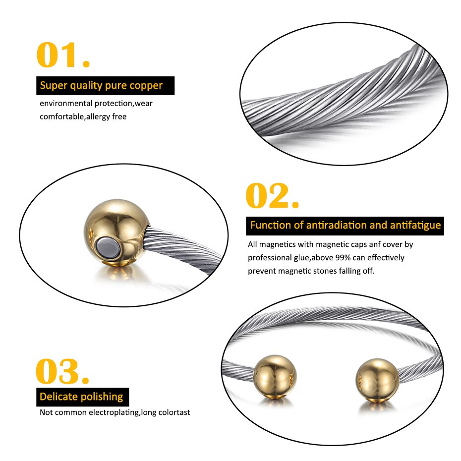 Einstellbarer Charme Kupferarmarm Mit Goldenen Knöpfen