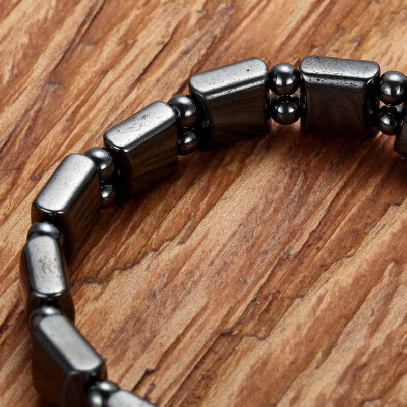 Schwarzes Hämatitmagnet  Unisex  Armband