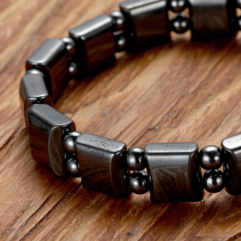 Schwarzes Hämatitmagnet  Unisex  Armband