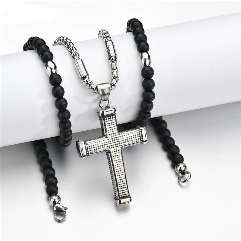 Perlen Katholische Rosario  Kette Cross Anhänger Halskette