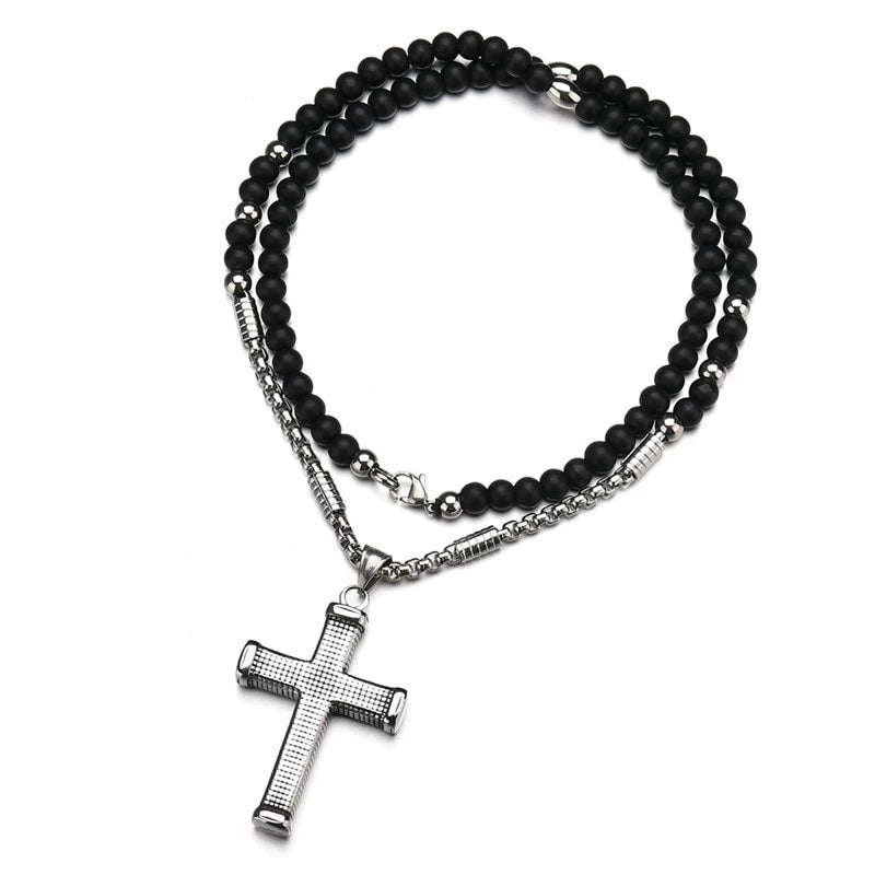 Perlen Katholische Rosario  Kette Cross Anhänger Halskette