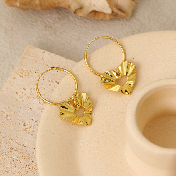 Ozean-Herz-Welle-Ohrringe aus 925er-Sterlingsilber