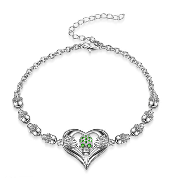 Herzengel Und Gotischer Schädel Kubisches Zirkonia  Vintage  Armband