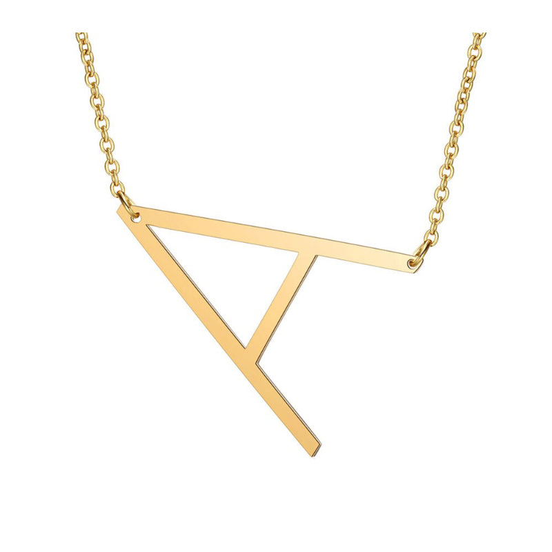 Übergroße Seitwärts Ein Z Anfänglicher Brief Personalisierte Halsketten