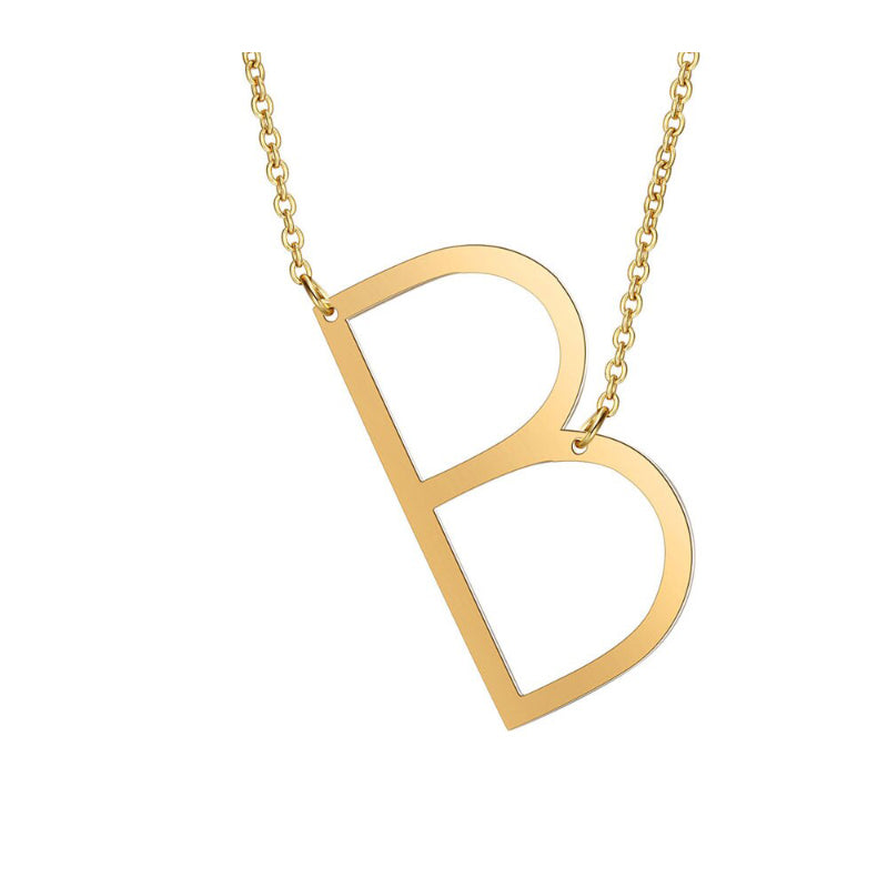 Übergroße Seitwärts Ein Z Anfänglicher Brief Personalisierte Halsketten