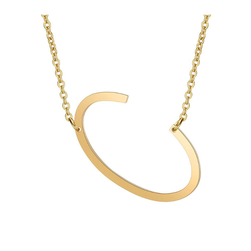 Übergroße Seitwärts Ein Z Anfänglicher Brief Personalisierte Halsketten