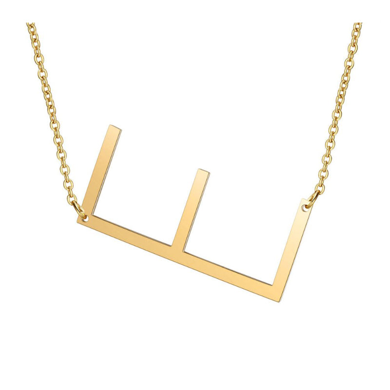 Übergroße Seitwärts Ein Z Anfänglicher Brief Personalisierte Halsketten