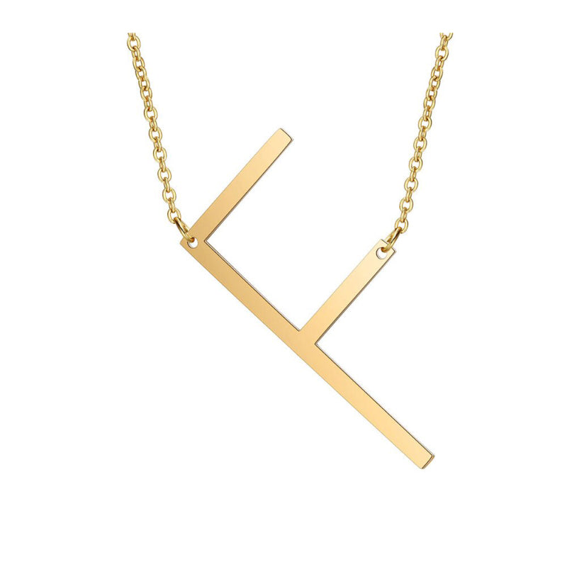 Übergroße Seitwärts Ein Z Anfänglicher Brief Personalisierte Halsketten