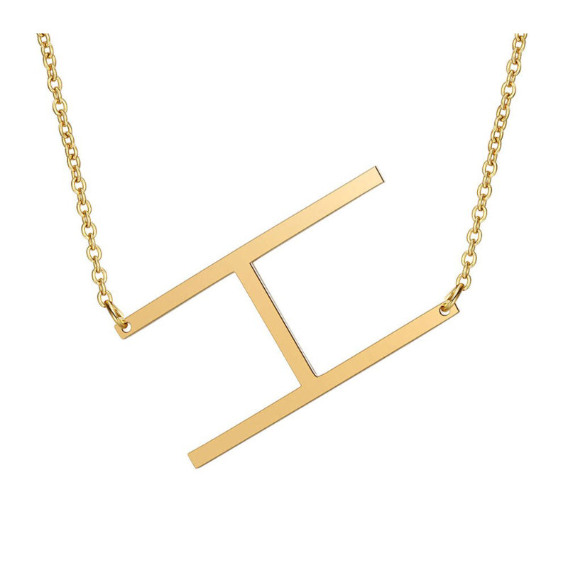 Übergroße Seitwärts Ein Z Anfänglicher Brief Personalisierte Halsketten