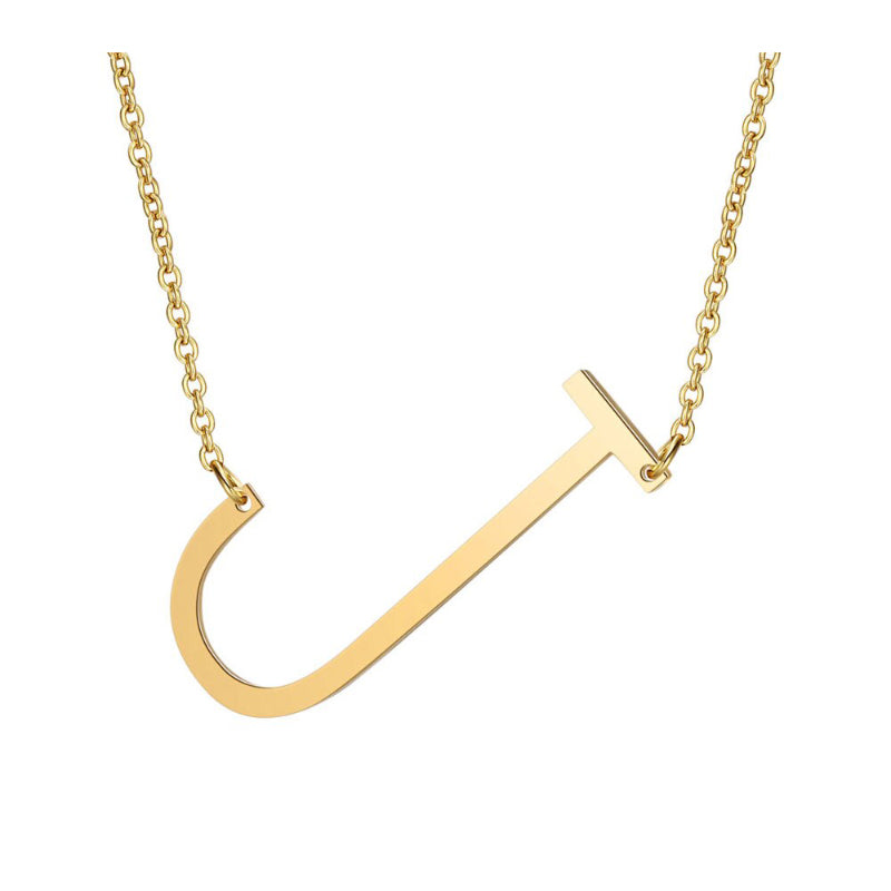 Übergroße Seitwärts Ein Z Anfänglicher Brief Personalisierte Halsketten