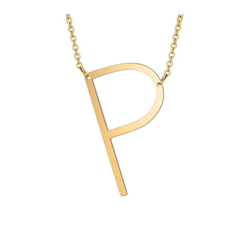 Übergroße Seitwärts Ein Z Anfänglicher Brief Personalisierte Halsketten