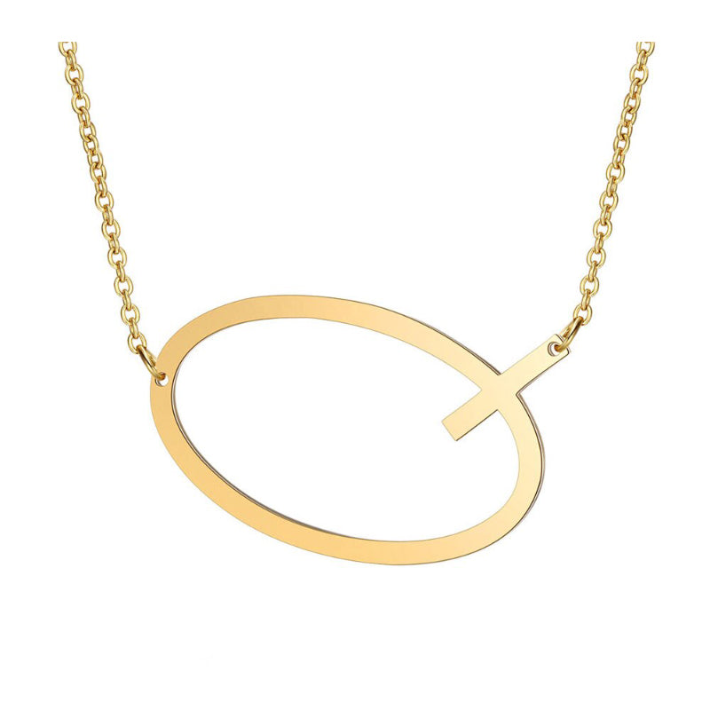 Übergroße Seitwärts Ein Z Anfänglicher Brief Personalisierte Halsketten