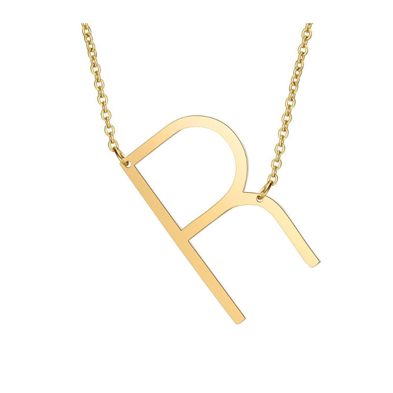 Übergroße Seitwärts Ein Z Anfänglicher Brief Personalisierte Halsketten