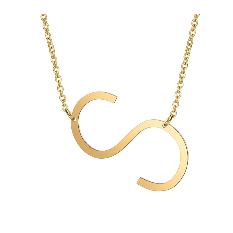 Übergroße Seitwärts Ein Z Anfänglicher Brief Personalisierte Halsketten