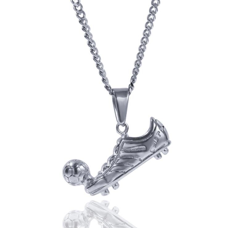 Fußball Edelstahl Halskette
