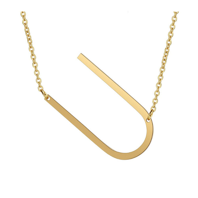 Übergroße Seitwärts Ein Z Anfänglicher Brief Personalisierte Halsketten