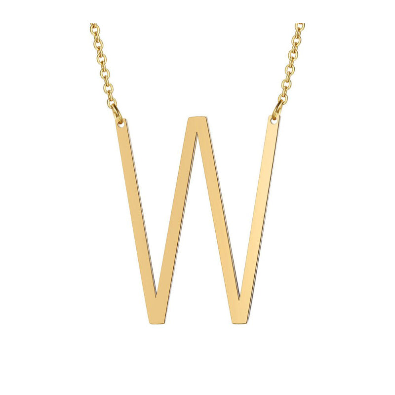 Übergroße Seitwärts Ein Z Anfänglicher Brief Personalisierte Halsketten