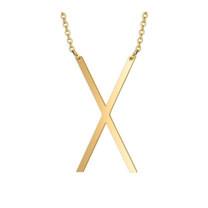 Übergroße Seitwärts Ein Z Anfänglicher Brief Personalisierte Halsketten