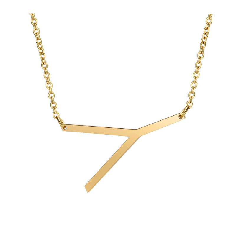 Übergroße Seitwärts Ein Z Anfänglicher Brief Personalisierte Halsketten
