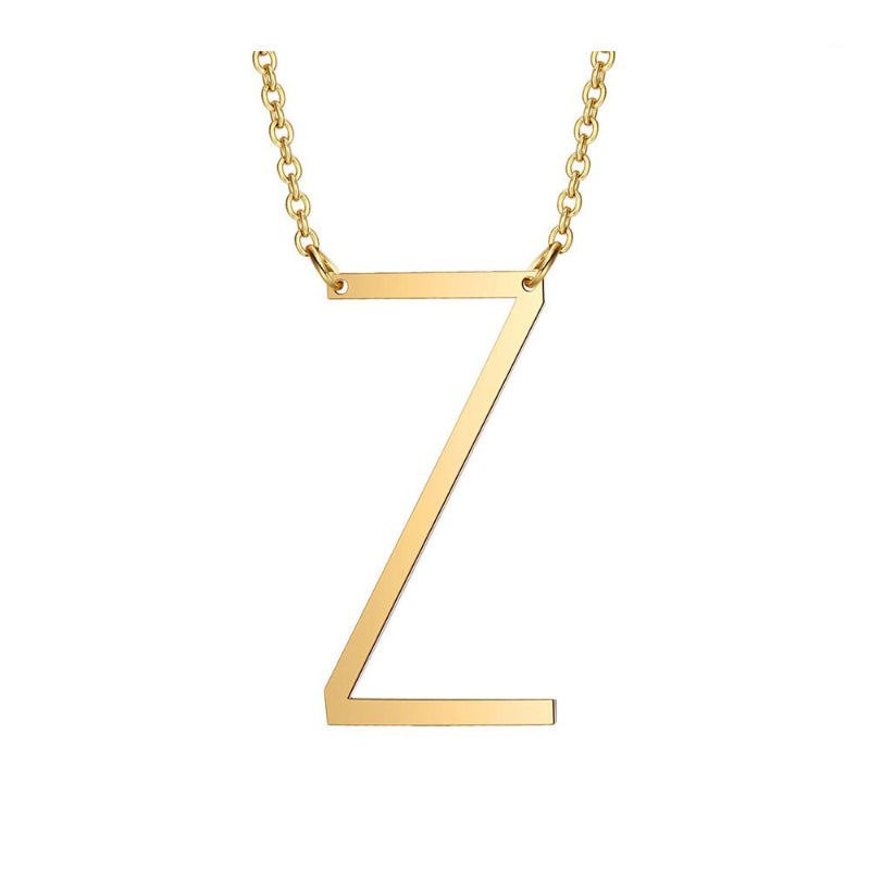 Übergroße Seitwärts Ein Z Anfänglicher Brief Personalisierte Halsketten