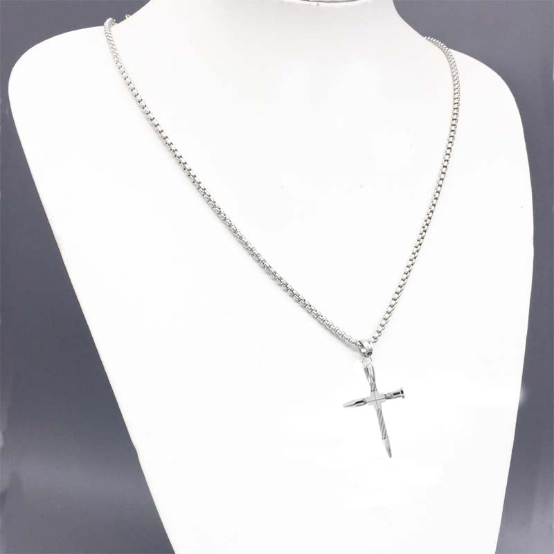 Edelstahldrahtkabelkreuz  Anhänger Halskette Für Männer